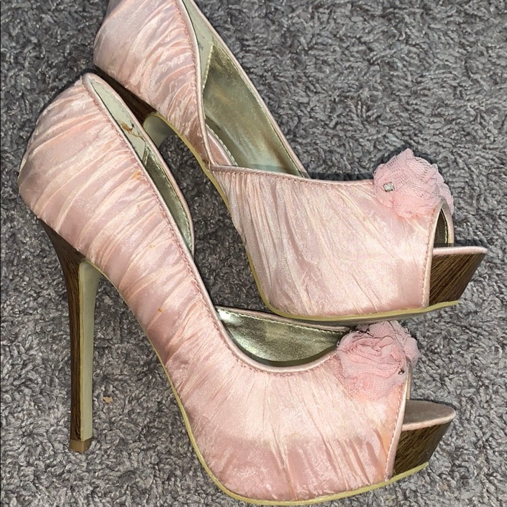 Pink peep toe platform - Picture 4 of 4
